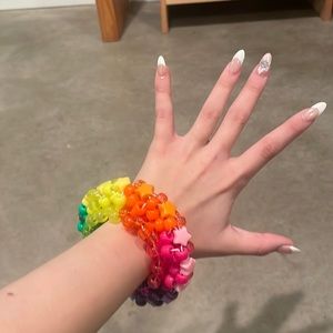 mini rainbow kandi cuff !